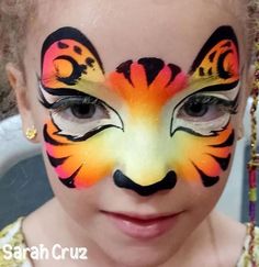 Fox Face Paint, Tiger Face Paint, Face Painting Flowers, Girl Face Painting, Face Painting Easy