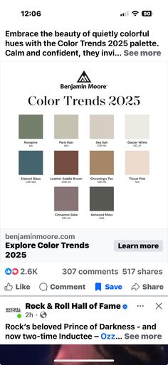 an iphone screen showing the colors in different shades and sizes, with text that reads color trend