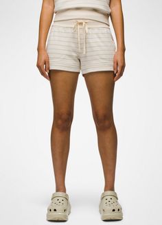 A Breathable, Hemp-blend French Terry Short That Offers All-day, Cozy Comfort. Casual Beige Bottoms For Relaxation, Lightweight Cotton Casual Bottoms, Casual Organic Cotton Bottoms, Comfortable Beige Shorts, Casual Relaxed Fit Knee-length Pajama Shorts, Relaxed High-waisted Cotton Pajama Shorts, High-waisted Cotton Pajama Shorts Athleisure, Cotton Pajama Shorts With Built-in Shorts For Beach Season, Neighborhood Walk