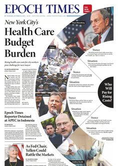 the front page of an article on health care in new york city's health care budget burden burden