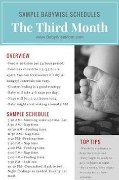 a baby's birth schedule for the third month