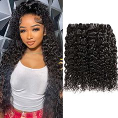 Allove Hair Brazilian Water Wave 4 Bundles Human Hair Extensions