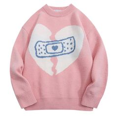 Broken Heart Knit Sweatercuz you’re a professional heartbreaker 💔 Material: Cotton, Polyester Egirl Fashion, Dark Academia Clothing, Egirl Clothes, Artsy Outfit, Unique Sweaters, Baby Tees Y2k, Y2k Baby Tee, Heart Sweater