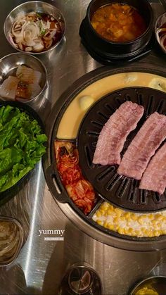 the food is prepared and ready to be cooked on the grill for consumption at this restaurant