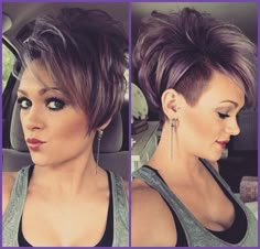 Stacked Hairstyles, Shaved Pixie, Hair Color Unique, Short Hair Color, Women Hairstyles, Health Facts