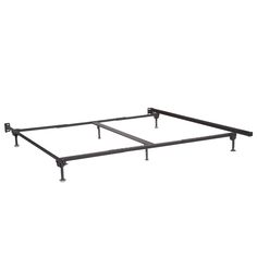 a metal bed frame with four legs