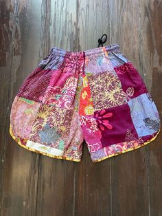 See Photos on the size you want for color in your size. They are patchwork so colors vary a bit. Pictures are of the one in that size. Measurements: S/M: Waist 10.5" Rise 11.5" Inseam 4.5" L/XL: Waist 12" Rise 13.5" Inseam 4.5" Work Shorts, Patch Work, Color, Patchwork