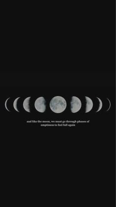 an image of the moon taken from space with caption that reads, and then there are several different phases