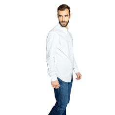 Long sleeve; Piece dyed; Solid cooling fabric; Horns logo on a pocket; Button front; Long body; 60% Cotton; 30% Cooltex; 8% Polyester; 2% Lyra Casual Slim Fit Collared Dress Shirt, Casual Long Sleeve Dress Shirt, Casual Slim Fit Shirt With Button Cuffs, Casual Unstructured Dress Shirt, Casual Cotton Button-up Dress Shirt, Casual Dress Shirt With Welt Pockets For Work, Casual Dress Shirt With Pockets For Business Casual, Casual Business Dress Shirt With Pockets, Casual Long Sleeve Dress Shirt With Welt Pockets