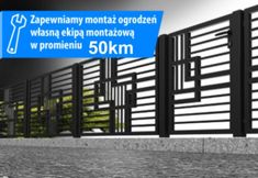 an image of a black and white fence with blue sign above it that says zavenlianny montazz ogrozekn