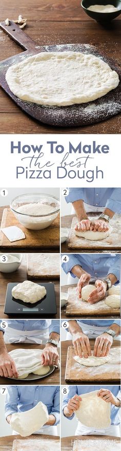 how to make pizza dough on a wooden table