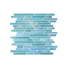 a blue glass tile wall in the shape of a rectangle