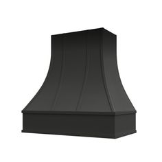 a black stove hood on a white background