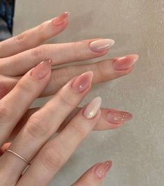 Simple But Pretty Nail Designs, Mood Nails Gel, Wonyoungism Nails, Pretty Almond Nails Classy, Almond Nails Aesthetic, Henna Nails, Subtle Nails