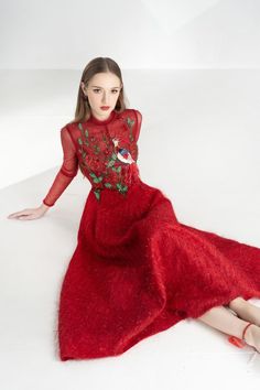 Lena A-line Flower Applique Silk Ankle Length Dress | MEAN BLVD Elegant A-line Maxi Dress With Floral Embroidery, Chic Floral Embroidery Maxi Dress For Evening, Chic Evening Maxi Dress With Floral Embroidery, Elegant Midi-length Embroidered Floral Dress, Elegant Midi Embroidered Floral Dress, Elegant Floral Embellished Maxi Dress For Party, Elegant Embroidered A-line Maxi Dress, Elegant Floral Embroidered Midi Dress, Floral Applique Embroidered Midi Dress For Party