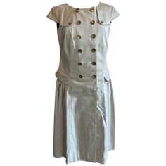 Burberry dress with gold buttons Composition label gone but we think it is cotton With silk lining. Eng 44. Shoulders 45 Breast 44 Bust 46 Length 98 Burberry Dress, Gold Buttons, Day Dresses, Yves Saint Laurent, Things To Think About, Burberry, Casual Dresses, Fashion Outfits, Silk