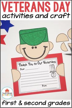 veterans day activities and craftivity for kids to do on the first & second grade