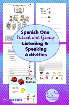 spanish one parent and group listening and speaking activities