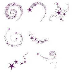 stars and swirls are arranged in the shape of letters