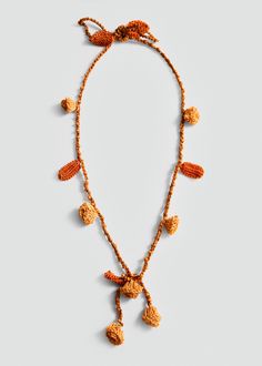 Crochet bead necklace - Woman | MANGO USA Crochet Beaded Necklace, Necklace Woman, Crochet Earrings Pattern, Decorative Beads, Earring Patterns, Crochet Designs, Bead Necklace, Womens Jewelry Necklace, Orange Color