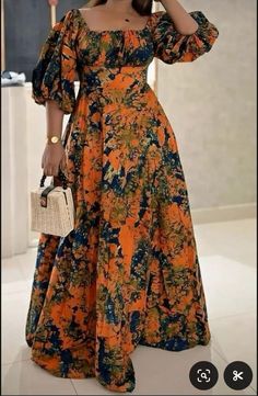 2024 African Dress Styles, Ankara Modest Styles, Chitenge Dresses For Women, Modest Ankara Dress Styles, Modest African Dresses, Wax Style African Fashion, Chitenge Dresses, Long Ankara Dresses, Robes Wax