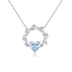 Cue the romance with our stunning Heart’s Desire Aquamarine Necklace. This perfect expression of true love features a natural charm of a wreath-like pendant with a heart-shaped aquamarine gem at the center. A cherished keepsake that radiates love from every angle. ✦ 14K White Gold Vermeil ( 14K white gold plated over a sterling silver base) Silver Wreath, Necklace White Gold, Aquamarine Gem, White Gold Pendant Necklace, Blue Topaz Necklace, Gold Vermeil Jewelry, Aquamarine Necklace, Topaz Necklace, Aquamarine Jewelry