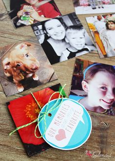 an instagram magnets and free printable gift tags are on a table with photos