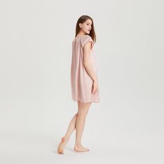 This 19 Momme Silk Short Sleeve Ruffle Silk Chemise is made of 100% Mulberry silk, which is washable. The simple yet modern design gives this 100 silk chemise a perfect silhouette. The washable silk chemise is the star line of THXSILK pajamas and includes a silk camisole top, short robe and pajamas sets. The ruffle design lets you have sweet style. It is a must-have for lounging at home. After purchasing it you will find that you need this lovely nightgown every night, with a comfortable and bre Cute Nightgowns, Silk Camisole Top, Silk Comforter, Chemise Dress, Silk Chemise, Pink Galaxy, Silk Sleepwear, Ruffle Design, Pajamas Sets