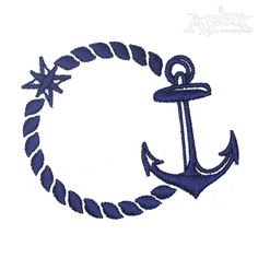 an anchor and rope is in the middle of a circle