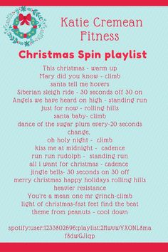 the christmas spin playlist is shown in red and blue