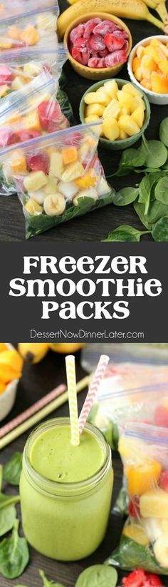 freezer smoothie packs are packed with fresh fruit and veggies to be eaten