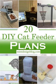 20 DIY Cat Feeder Plans Cat Feeder Diy, Cat Puzzle Feeder, Diy Cat Treats, Cat Food Station, Diy Cat Food, Cat Feeding Station, Automatic Cat Feeder, Cat Steps, Cat Puzzle