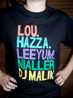 a woman wearing a t - shirt that says lou hazza, leeyum, nailer, dj majork and more