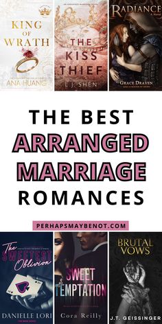 the best arranged marriage romances in one book, with text overlaying them