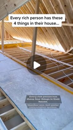 an attic being built with the roof exposed