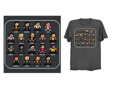 a t - shirt with an image of the characters in each character's avatar