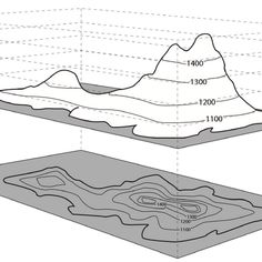 an image of a mountain range with elevation lines