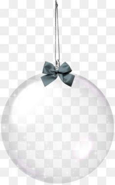 a white ornament with a bow hanging from it's side on a string