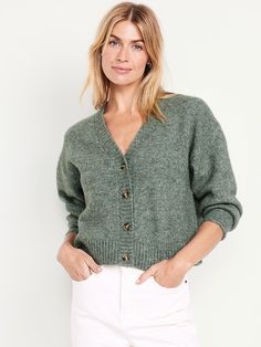 Cozy Cardigan Sweater | Old Navy Recycled Sweater, Sweater Refashion, Pajamas Gift, Cozy Cardigan, Navy Sweaters, Old Navy Women, Outerwear Sweater, Green Sweater, Sweater Pattern