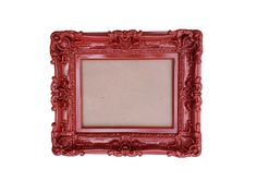 an ornate red frame is shown against a white background