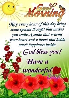 a greeting card with flowers and the words good morning