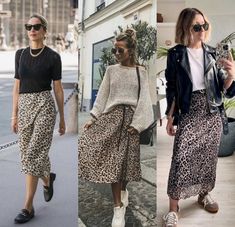 Leopard Print Skirt Outfit, Leopard Skirt Outfit, Printed Skirt Outfit, Print Skirts, Look Boho Chic, Rock Outfit, Leopard Print Skirt