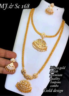 Pretty Gold Necklaces, Fashion Jewelry Necklaces Gold, Simple Jewellery, Neck Pieces Jewelry, Gold Pearl Jewelry, Gold Bangles For Women, New Gold Jewellery Designs, Gold Bridal Jewellery Sets, Shop Dress