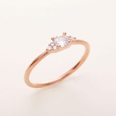 Moissanite Promise Ring | Buy 14K Gold Moissanite Promise Rings online Engagement Ring Delicate, Promise Rings Simple, Minimalist Diamond Rings, Rose Gold Promise Ring, Simple Engagement, Minimalist Engagement Ring, Gold Promise Rings, Engagement Ring For Her, Diamond Promise Rings