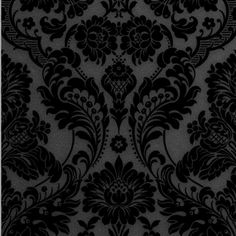 a black and white wallpaper with an ornate design on it's side,