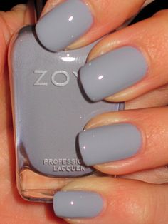 Zoya Carey. Love this color! Gray Nail Polish, Nails February, Nails Grey, Gray Nail, Nail Design Glitter, Zoya Nail, Gray Nails, I Love Nails, Nail Color