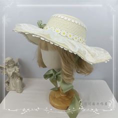 Head Circumference: 56-58cm.  Attention: This price is for a hat only, others are not included. Wide Brim Straw Hat, Green Daisy, Head Circumference, Wide Brimmed, Sun Hat, Straw Hat, Sun Hats, Straw, Daisy