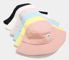 Smile Bucket Hat White Bucket Hat, Trending Hats, Winter Typ, Bucket Hat Women, Bucket Cap, Rose Beige, Yellow Hat, Wide Brim Sun Hat, Women Hat