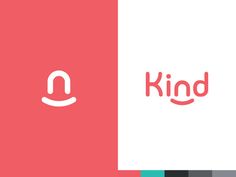 the logo for kind is shown in two different colors