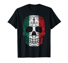 PRICES MAY VARY. Grab this cute Sugar Skull Mexican Flag T-Shirt as a Cinco De Mayo gift for your son, daughter, dad or mom! Party & Fiesta wearing this funny sombrero taco Mexican latina hispanic maracas outfit for men, women & kids This Sugar Skull Mexican Flag T-Shirt is a perfect gift for Cinco De Mayo or Mexico themed Birthday Party! Browse our brand for more Mexican Cinco De Mayo outfit pajama pj clothes decor & accessories for boys, girls, men, women & kids! Lightweight, Classic fit, Doub Cute Sugar Skull, Taco Mexican, Mexican Vintage, Mexican Gifts, Mom Party, Mexican Flag, Mexican Flags, Mexico Flag, Vintage Mexican